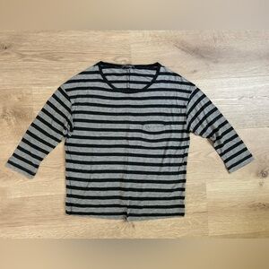 VINCE black and gray striped top size small